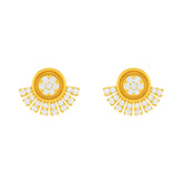 22k Yellow Cubic Zirconia Studs Fancy Earrings with gold weight of 3gm